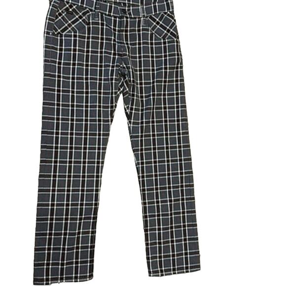 Goldsign Black and White Plaid Cropped Pants - Picture 1 of 6